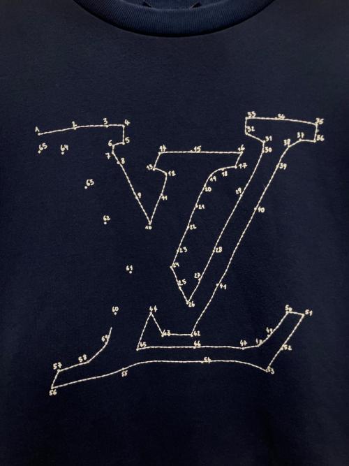 LOUIS VUITTON（ルイ ヴィトン）LOUIS VUITTON (ルイ ヴィトン) LVLogo Embroidered Sweatshirt/LVステッチプリントエンブロイダリースウェット ネイビー サイズ:XLの古着・服飾アイテム
