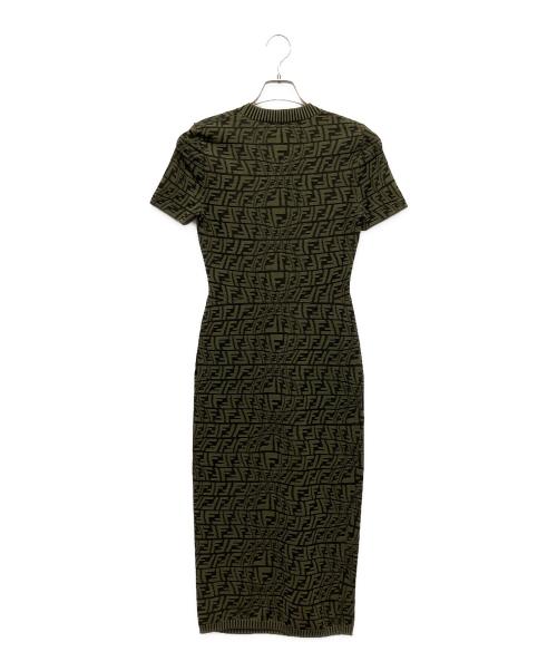 FENDI（フェンディ）FENDI (フェンディ) ズッカ柄ニットワンピース カーキ サイズ:40の古着・服飾アイテム