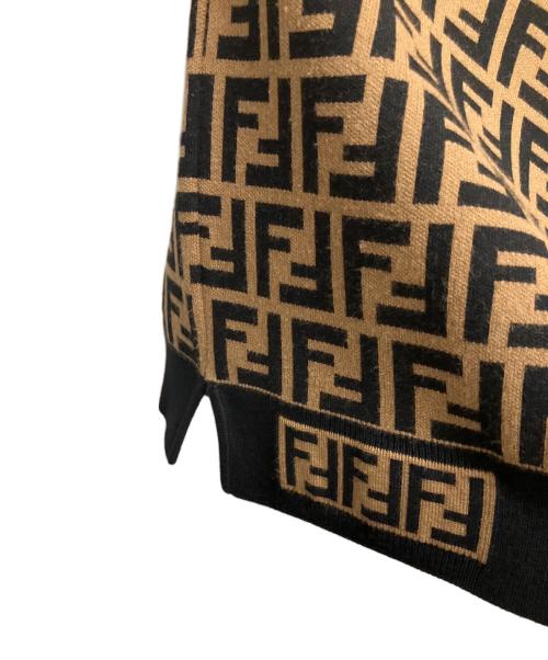 FENDI（フェンディ）FENDI (フェンディ) ズッカ柄半袖ニット ブラウン サイズ:36の古着・服飾アイテム