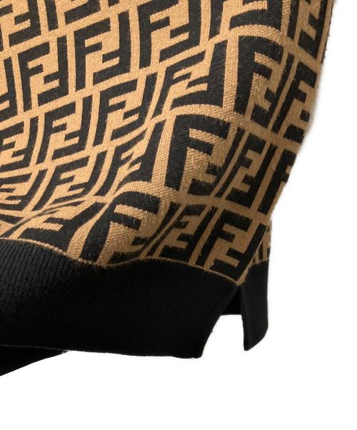 FENDI（フェンディ）FENDI (フェンディ) ズッカ柄半袖ニット ブラウン サイズ:36の古着・服飾アイテム