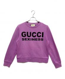 GUCCI（グッチ）の古着「Gucci sexiness print sweatshirt/ロゴスウェット」｜パープル