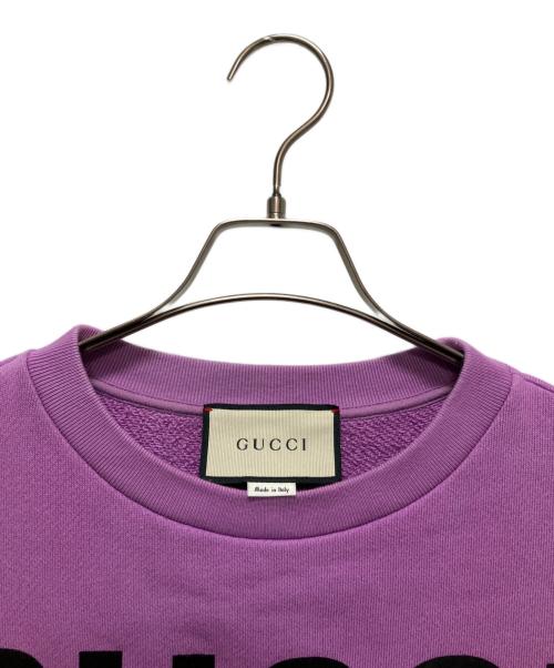 GUCCI（グッチ）GUCCI (グッチ) Gucci sexiness print sweatshirt/ロゴスウェット パープル サイズ:Sの古着・服飾アイテム