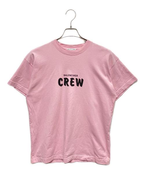 BALENCIAGA（バレンシアガ）BALENCIAGA (バレンシアガ) CREW Print T-shirts/CREWプリントTシャツ ピンク サイズ:Sの古着・服飾アイテム