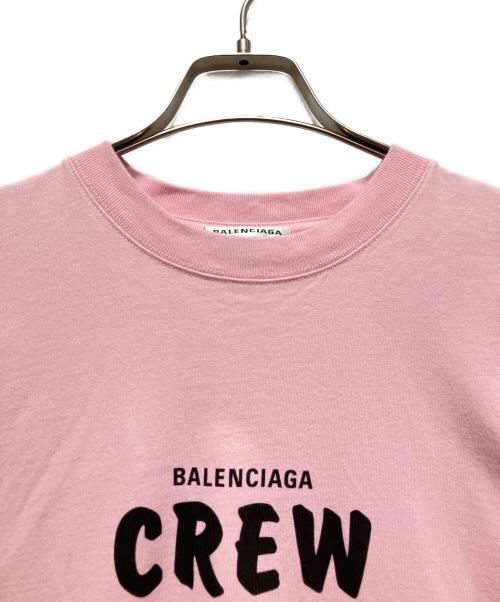BALENCIAGA（バレンシアガ）BALENCIAGA (バレンシアガ) CREW Print T-shirts/CREWプリントTシャツ ピンク サイズ:Sの古着・服飾アイテム