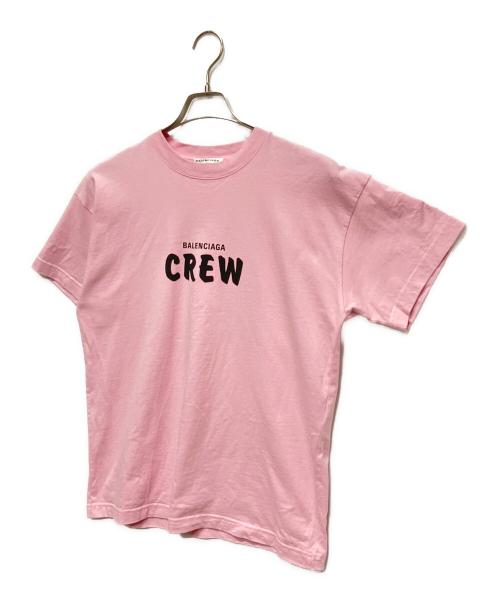 BALENCIAGA（バレンシアガ）BALENCIAGA (バレンシアガ) CREW Print T-shirts/CREWプリントTシャツ ピンク サイズ:Sの古着・服飾アイテム