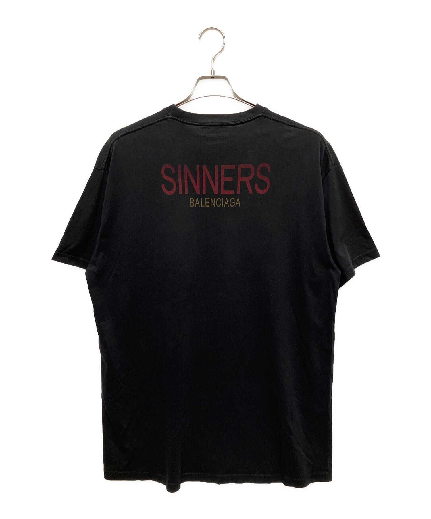 BALENCIAGA Tシャツ S ブラック BALENCIAGA ブラック BB ロゴプリント Tシャツ バレンシアガ S