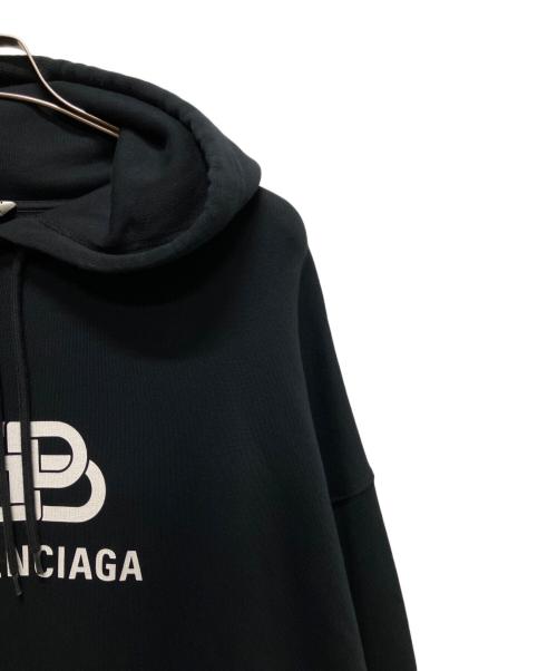 BALENCIAGA（バレンシアガ）BALENCIAGA (バレンシアガ) BBロゴプリントフーディ ブラック サイズ:XSの古着・服飾アイテム