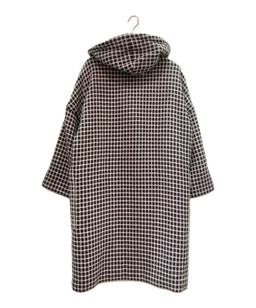 MaxMara（マックスマーラ）MaxMara (マックスマーラ) ギンガムチェック柄 コート ネイビー×ホワイト サイズ:36の古着・服飾アイテム