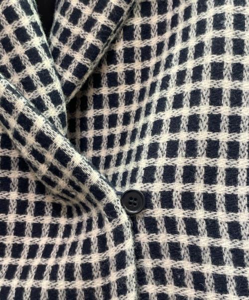 MaxMara（マックスマーラ）MaxMara (マックスマーラ) ギンガムチェック柄 コート ネイビー×ホワイト サイズ:36の古着・服飾アイテム