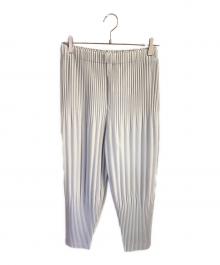 HOMME PLISSE ISSEY MIYAKE（オム プリッセ イッセイ ミヤケ）の古着「プリーツパンツ」｜ライトグレー