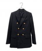 CELINEセリーヌ）の古着「ダブルブレストロングテーラードジャケット」｜ブラック