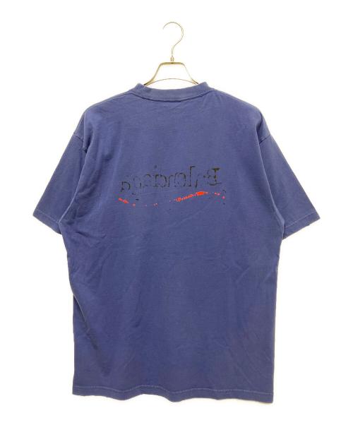 BALENCIAGA（バレンシアガ）BALENCIAGA (バレンシアガ) キャンペーンロゴユーズド加工Tシャツ ブルー サイズ:Sの古着・服飾アイテム