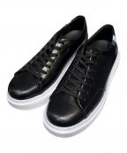 LOUIS VUITTONルイ ヴィトン）の古着「LVロゴ レザースニーカー」｜ブラック