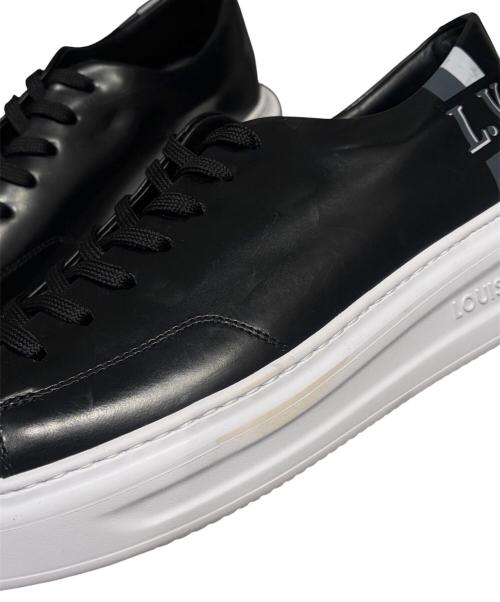 LOUIS VUITTON（ルイ ヴィトン）LOUIS VUITTON (ルイ ヴィトン) LVロゴ レザースニーカー ブラック サイズ:6 1/2の古着・服飾アイテム