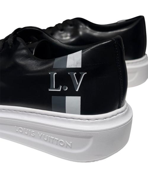 LOUIS VUITTON（ルイ ヴィトン）LOUIS VUITTON (ルイ ヴィトン) LVロゴ レザースニーカー ブラック サイズ:6 1/2の古着・服飾アイテム