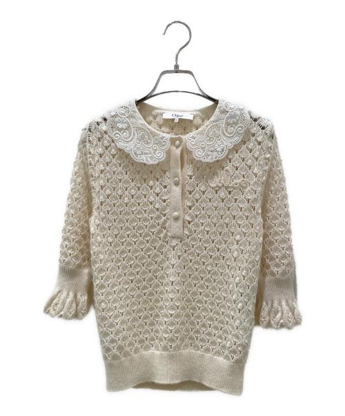 Chloe（クロエ）Chloe (クロエ) Pointelle knit/CHLOE POINTELLE KNIT アイボリー サイズ:XSの古着・服飾アイテム