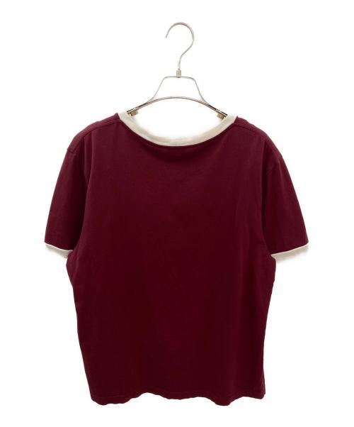 CELINE（セリーヌ）CELINE (セリーヌ) ロゴトリムTシャツ ワインレッド サイズ:Mの古着・服飾アイテム