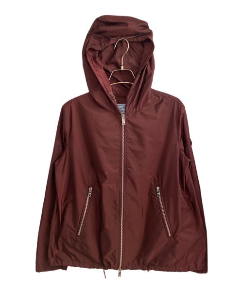 PRADA（プラダ）PRADA (プラダ) ロゴプレートナイロンジャケット ワインレッド サイズ:42の古着・服飾アイテム