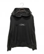 MONCLERモンクレール）の古着「FELPA CON AAPPUCCIO/ロゴパーカー」｜ブラック