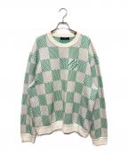 LOUIS VUITTONルイ ヴィトン）の古着「24SS Damier Cotton Sweatshirt/ダミエコットンスウェット」｜グリーン×ホワイト