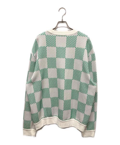 LOUIS VUITTON（ルイ ヴィトン）LOUIS VUITTON (ルイ ヴィトン) 24SS Damier Cotton Sweatshirt/ダミエコットンスウェット グリーン×ホワイト サイズ:XXLの古着・服飾アイテム