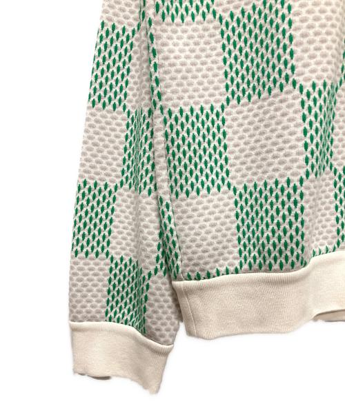 LOUIS VUITTON（ルイ ヴィトン）LOUIS VUITTON (ルイ ヴィトン) 24SS Damier Cotton Sweatshirt/ダミエコットンスウェット グリーン×ホワイト サイズ:XXLの古着・服飾アイテム