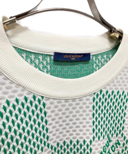 LOUIS VUITTON（ルイ ヴィトン）LOUIS VUITTON (ルイ ヴィトン) 24SS Damier Cotton Sweatshirt/ダミエコットンスウェット グリーン×ホワイト サイズ:XXLの古着・服飾アイテム