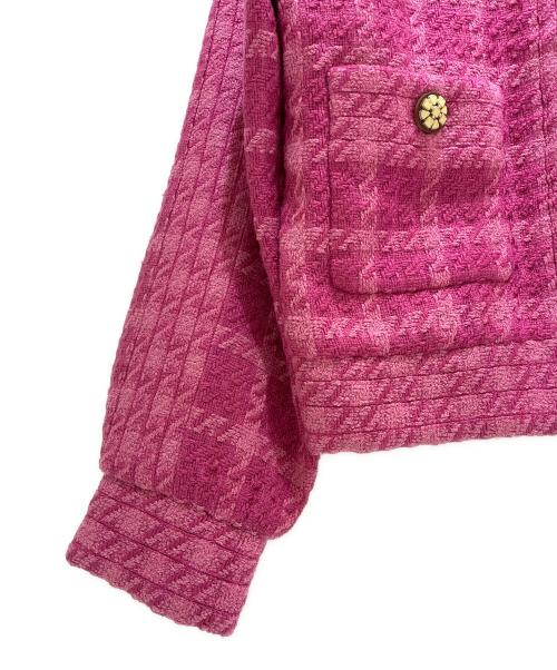 CHANEL（シャネル）CHANEL (シャネル) ハイネックツイードジップジャケット　P62346V47894 ショッキングピンク サイズ:36の古着・服飾アイテム