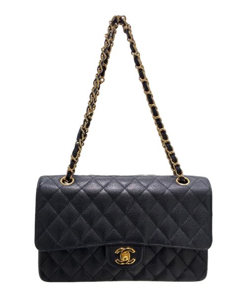 CHANEL（シャネル）CHANEL (シャネル) マトラッセ25　Wフラップチェーンショルダーバッグ ブラック サイズ:25の古着・服飾アイテム