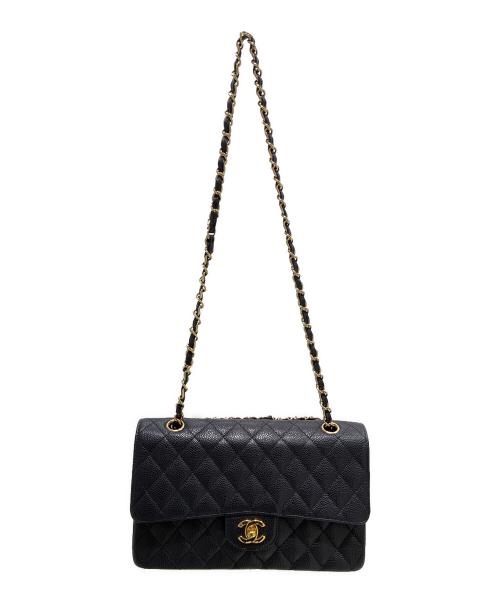 CHANEL（シャネル）CHANEL (シャネル) マトラッセ25　Wフラップチェーンショルダーバッグ ブラック サイズ:25の古着・服飾アイテム