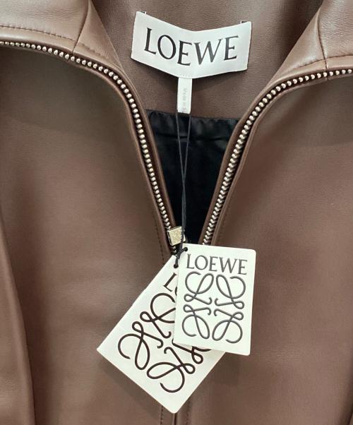 LOEWE（ロエベ）LOEWE (ロエベ) レザーバルーンジャケット ブラウン サイズ:34の古着・服飾アイテム