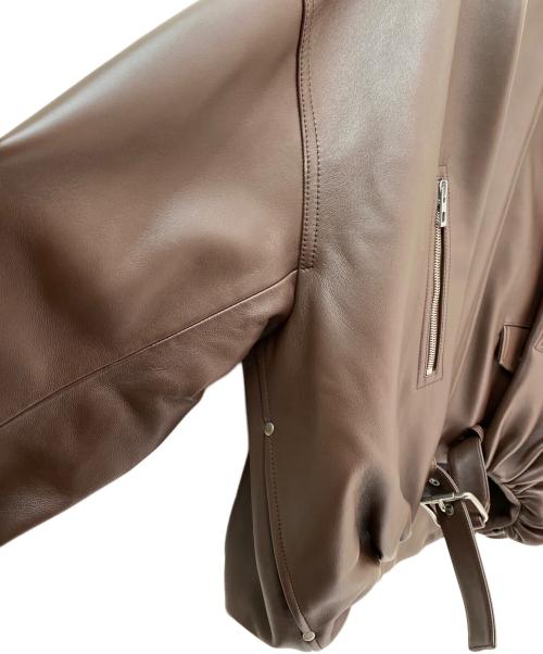 LOEWE（ロエベ）LOEWE (ロエベ) レザーバルーンジャケット ブラウン サイズ:34の古着・服飾アイテム