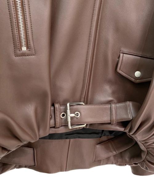 LOEWE（ロエベ）LOEWE (ロエベ) レザーバルーンジャケット ブラウン サイズ:34の古着・服飾アイテム