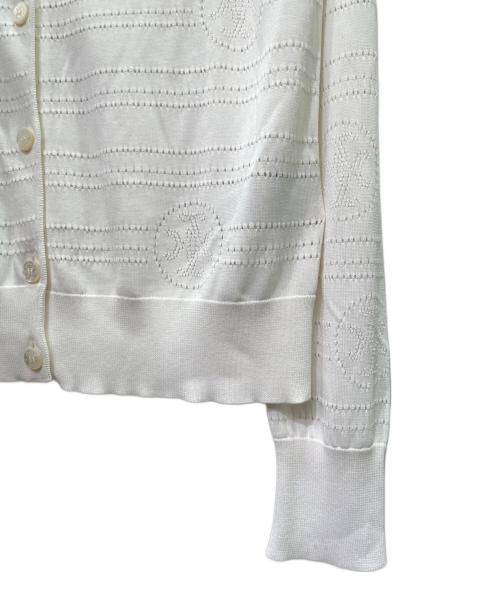 HERMES（エルメス）HERMES (エルメス) パンチング カーディンガン ホワイト サイズ:40の古着・服飾アイテム