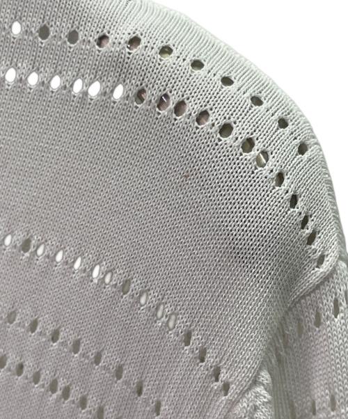HERMES（エルメス）HERMES (エルメス) パンチング カーディンガン ホワイト サイズ:40の古着・服飾アイテム