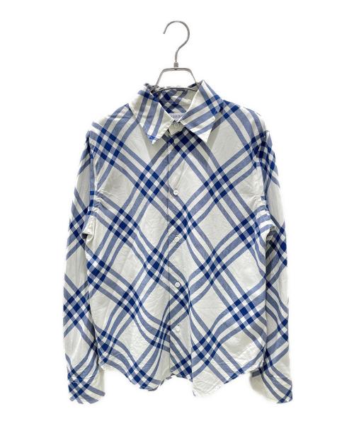 BURBERRY（バーバリー）BURBERRY (バーバリー) チェックフランネルシャツ ブルー×ホワイト サイズ:4の古着・服飾アイテム