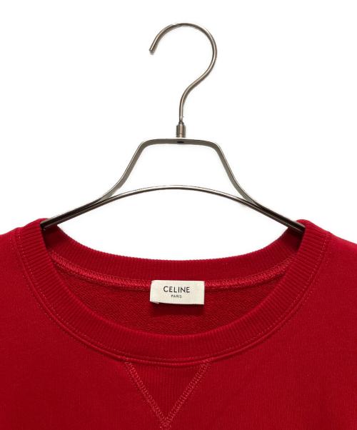 CELINE（セリーヌ）CELINE (セリーヌ) Oversized Celine Sweatshirt/カレッジロゴスウェット レッド サイズ:Mの古着・服飾アイテム