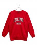 CELINEセリーヌ）の古着「Oversized Celine Sweatshirt/カレッジロゴスウェット」｜レッド