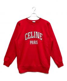 CELINE（セリーヌ）の古着「Oversized Celine Sweatshirt/カレッジロゴスウェット」｜レッド