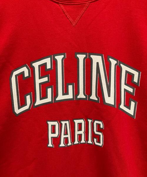 CELINE（セリーヌ）CELINE (セリーヌ) Oversized Celine Sweatshirt/カレッジロゴスウェット レッド サイズ:Mの古着・服飾アイテム