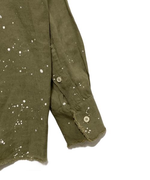 Palm Angels（パーム エンジェルス）Palm Angels (パーム エンジェルス) リネンシャツ オリーブ サイズ:46の古着・服飾アイテム