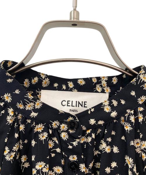 CELINE（セリーヌ）CELINE (セリーヌ) フラワープリントワンピース ブラック サイズ:36の古着・服飾アイテム