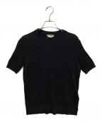 FENDIフェンディ）の古着「ズッカ柄ニットカットソー」｜ブラック