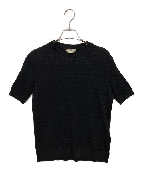 FENDI（フェンディ）FENDI (フェンディ) ズッカ柄ニットカットソー ブラック サイズ:38の古着・服飾アイテム