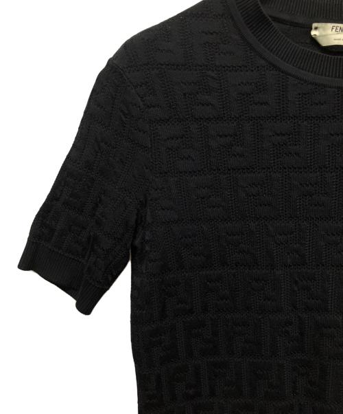 FENDI（フェンディ）FENDI (フェンディ) ズッカ柄ニットカットソー ブラック サイズ:38の古着・服飾アイテム