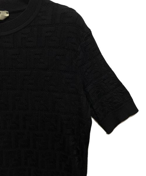 FENDI（フェンディ）FENDI (フェンディ) ズッカ柄ニットカットソー ブラック サイズ:38の古着・服飾アイテム