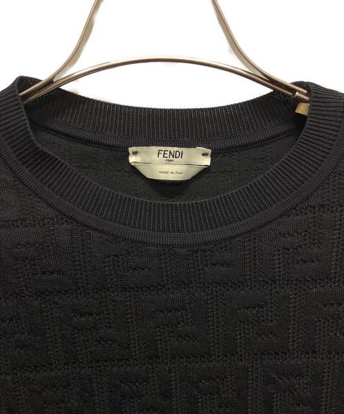 FENDI（フェンディ）FENDI (フェンディ) ズッカ柄ニットカットソー ブラック サイズ:38の古着・服飾アイテム