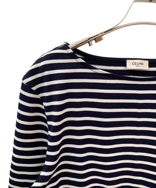 CELINE（セリーヌ）CELINE (セリーヌ) ボーダーカットソー ネイビー×ホワイト サイズ:Sの古着・服飾アイテム