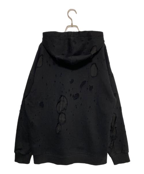 GIVENCHY（ジバンシィ）GIVENCHY (ジバンシィ) デストロイ加工パーカー ブラック サイズ:Lの古着・服飾アイテム