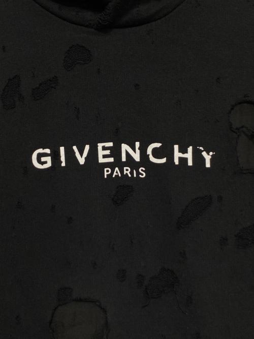 GIVENCHY（ジバンシィ）GIVENCHY (ジバンシィ) デストロイ加工パーカー ブラック サイズ:Lの古着・服飾アイテム